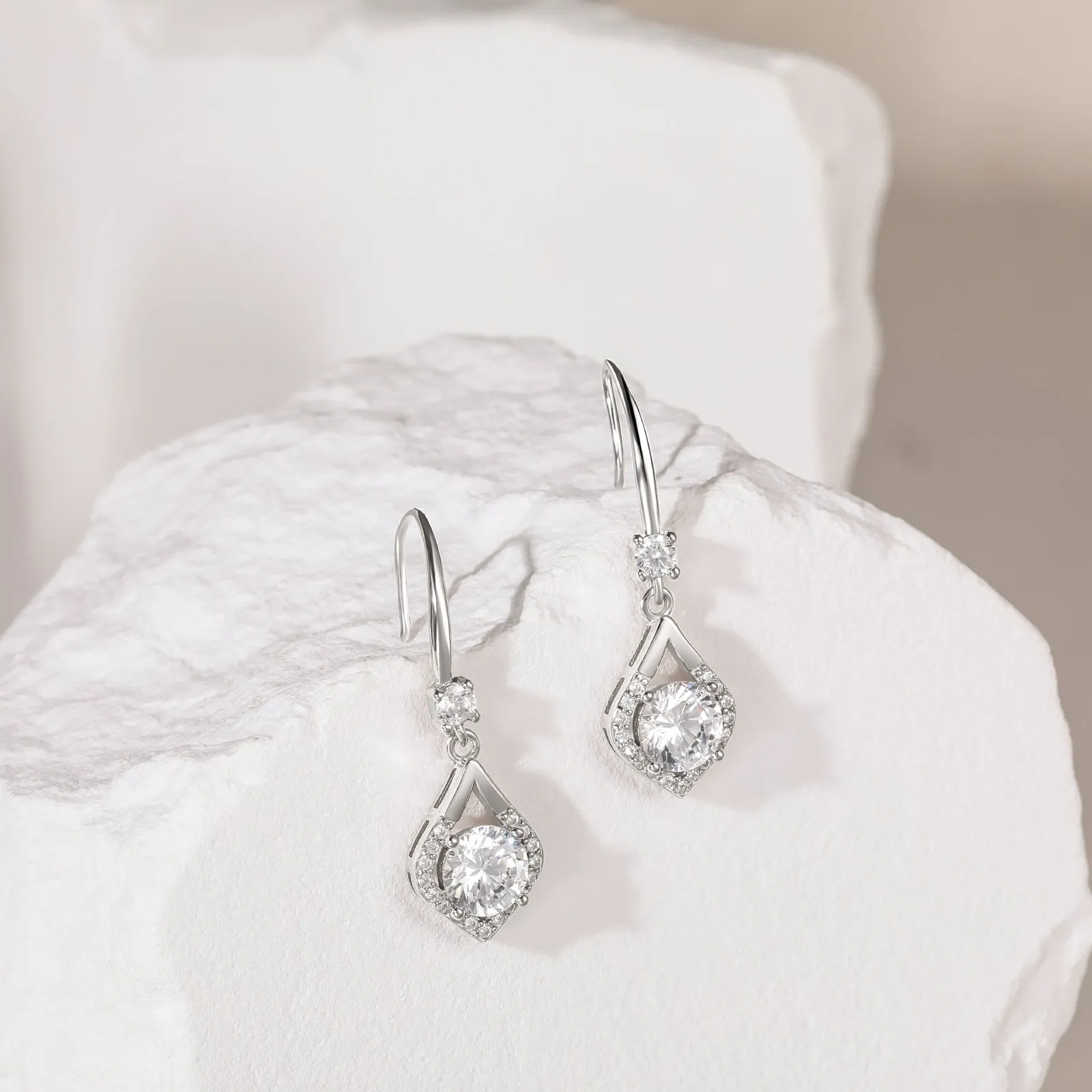 Sterling Silver Cubic Zirconia Drop Earrings