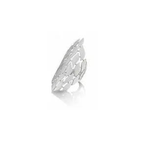 Sterling Silver Multi Brushed Leaf Ring