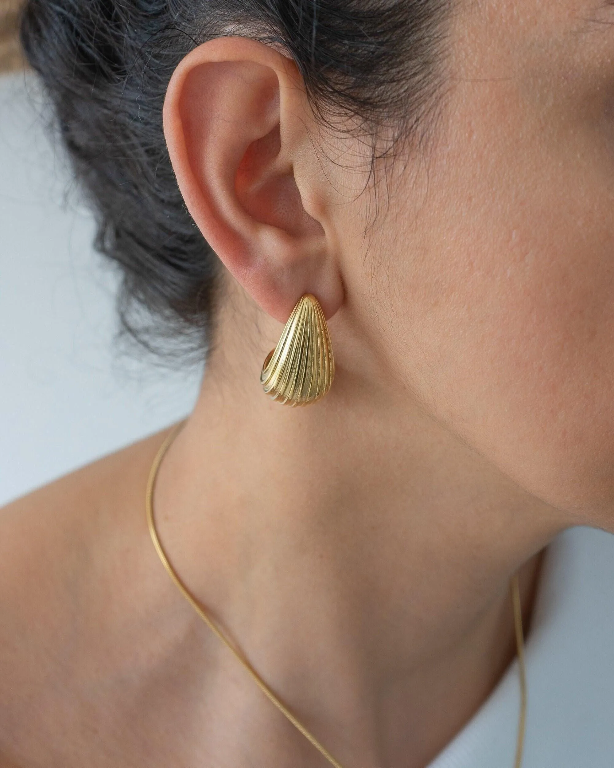 Striped Gold Bold Earrings