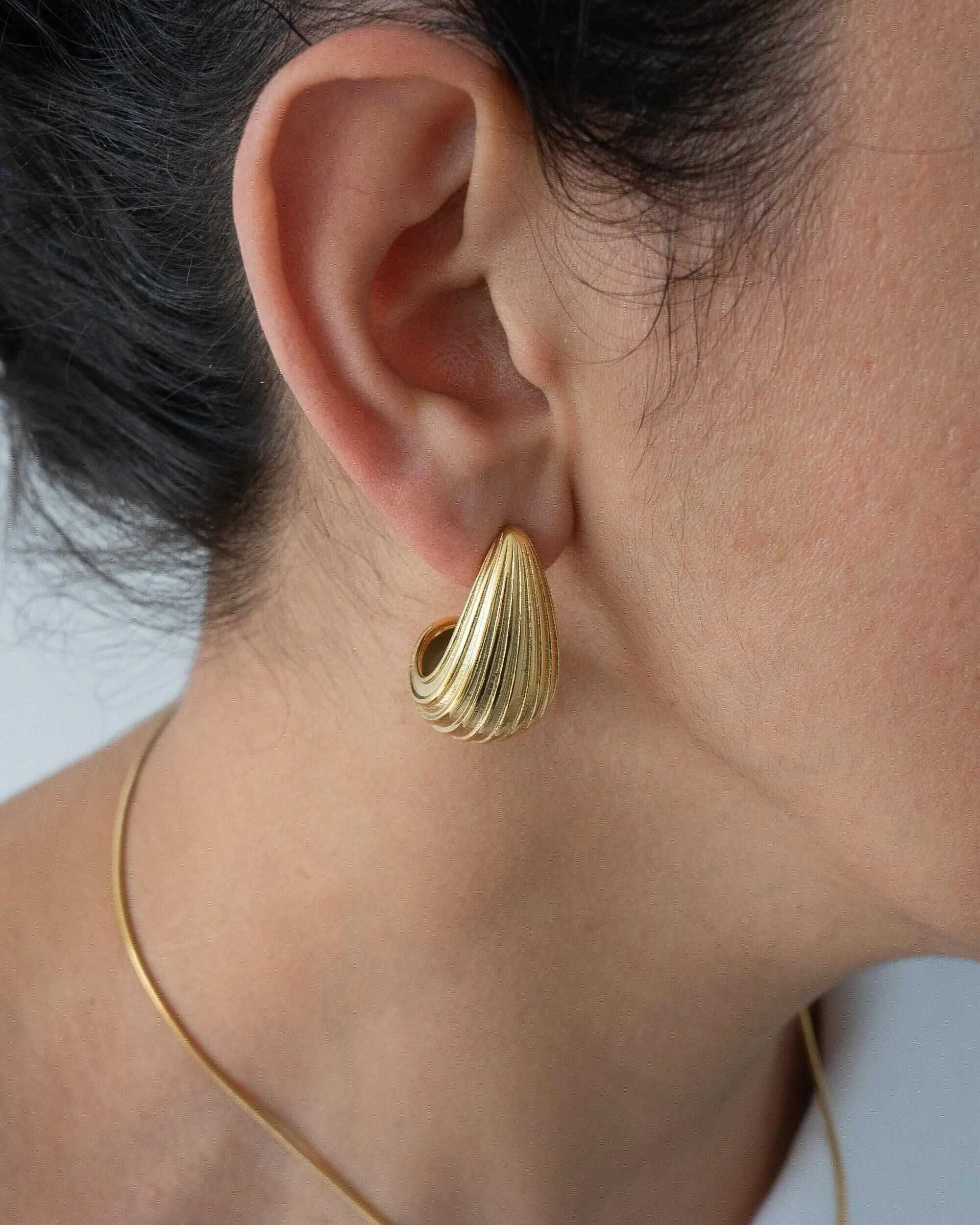 Striped Gold Bold Earrings