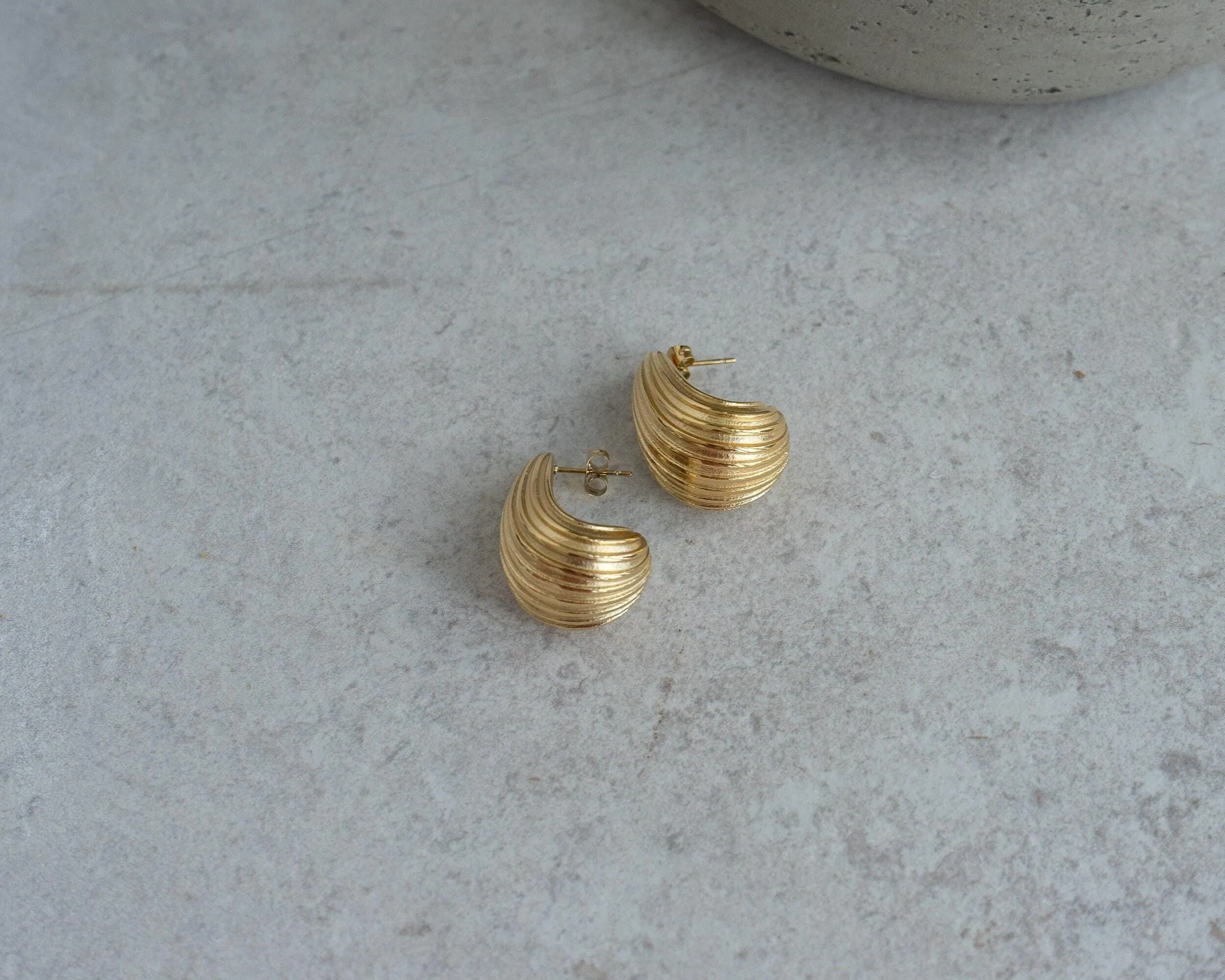 Striped Gold Bold Earrings