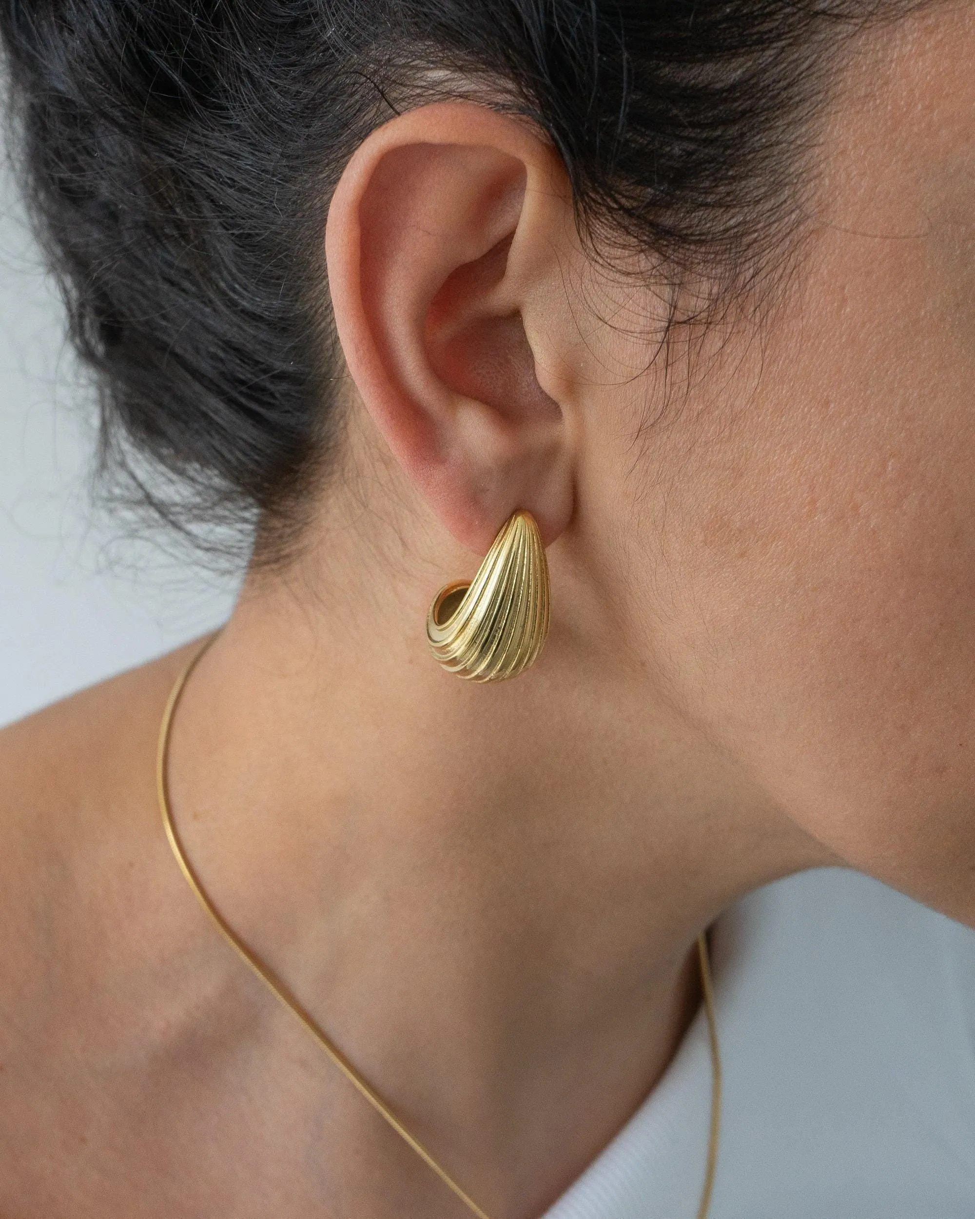 Striped Gold Bold Earrings