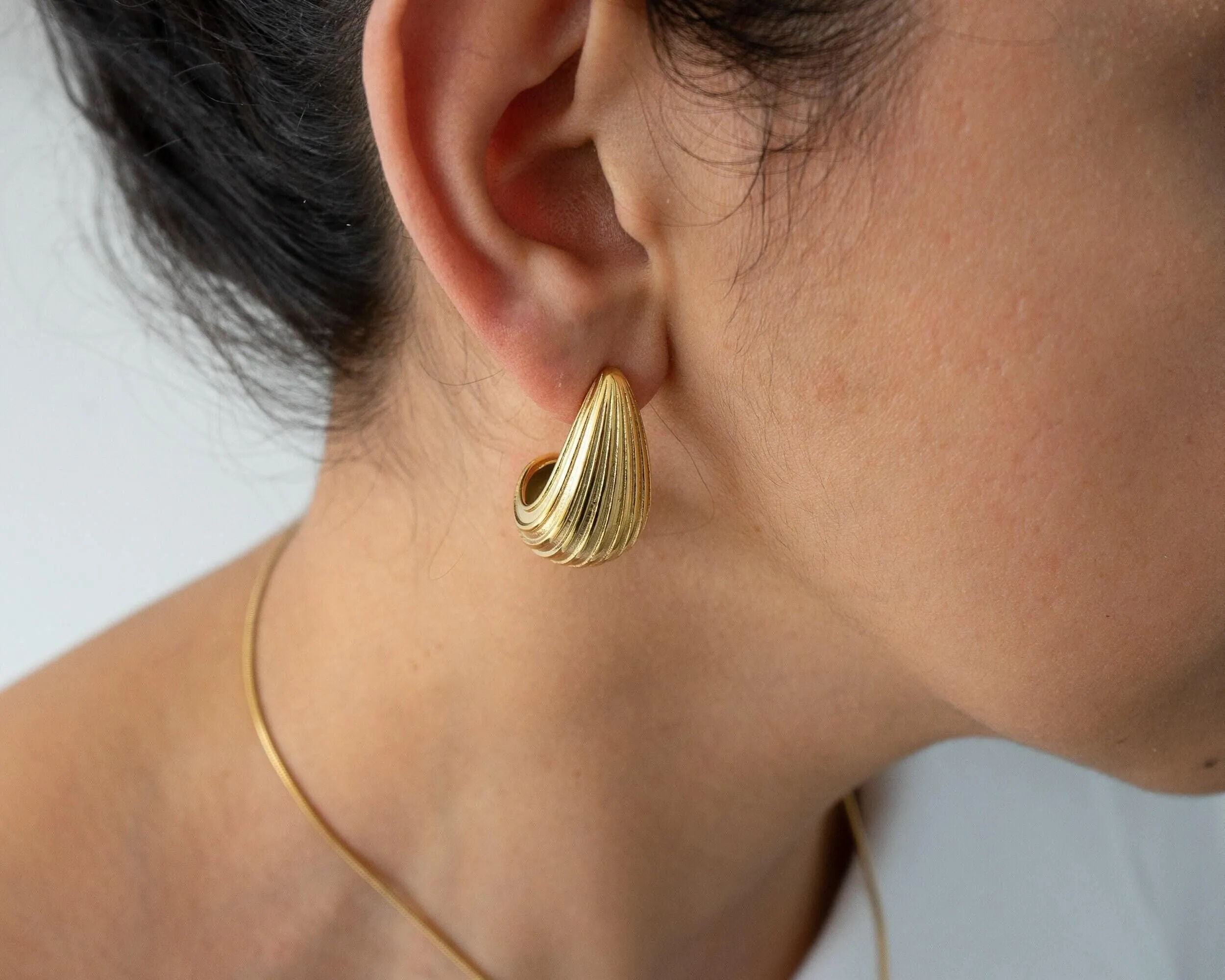 Striped Gold Bold Earrings