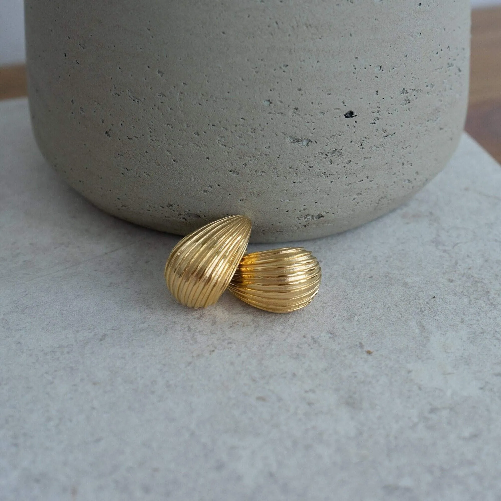 Striped Gold Bold Earrings