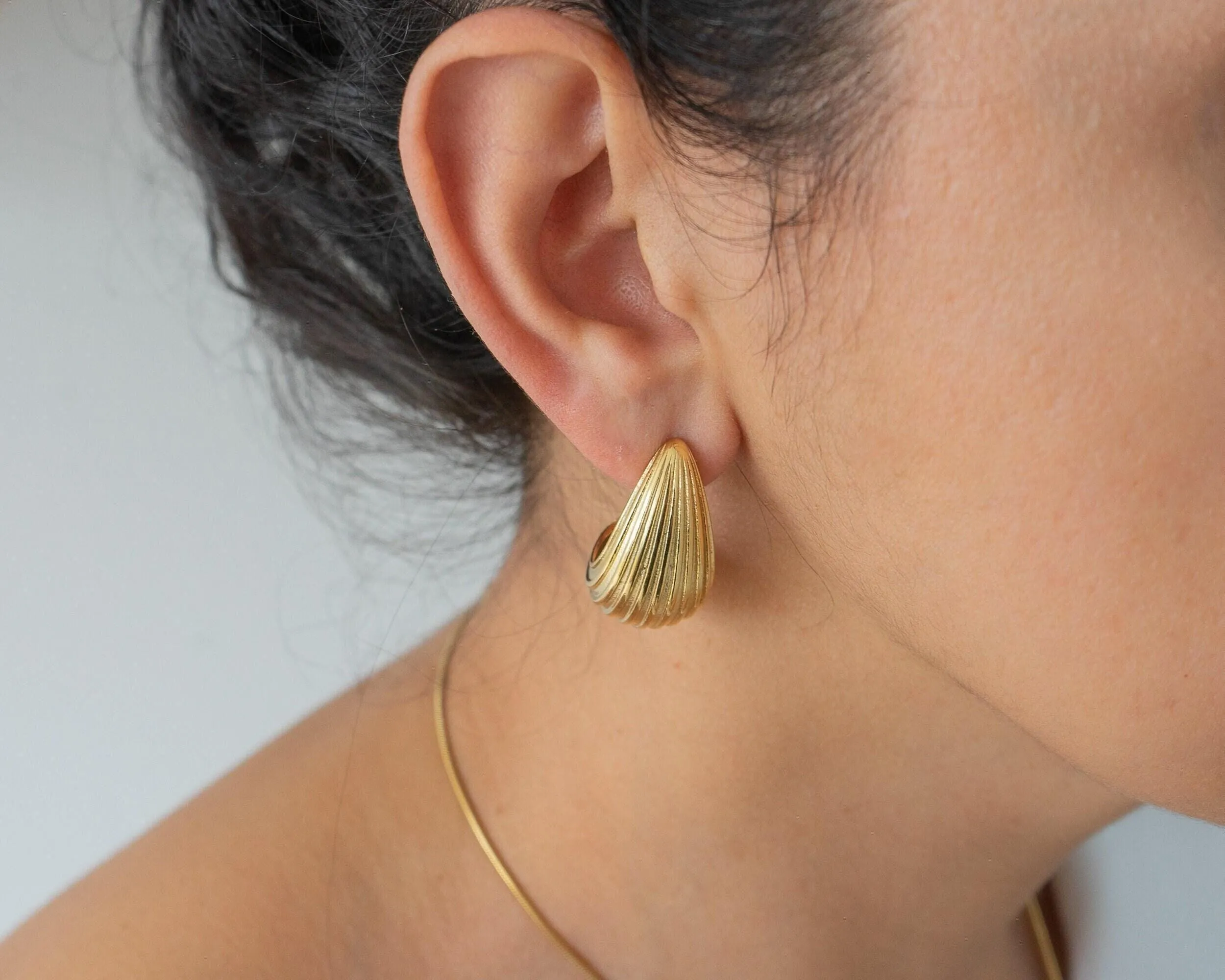 Striped Gold Bold Earrings