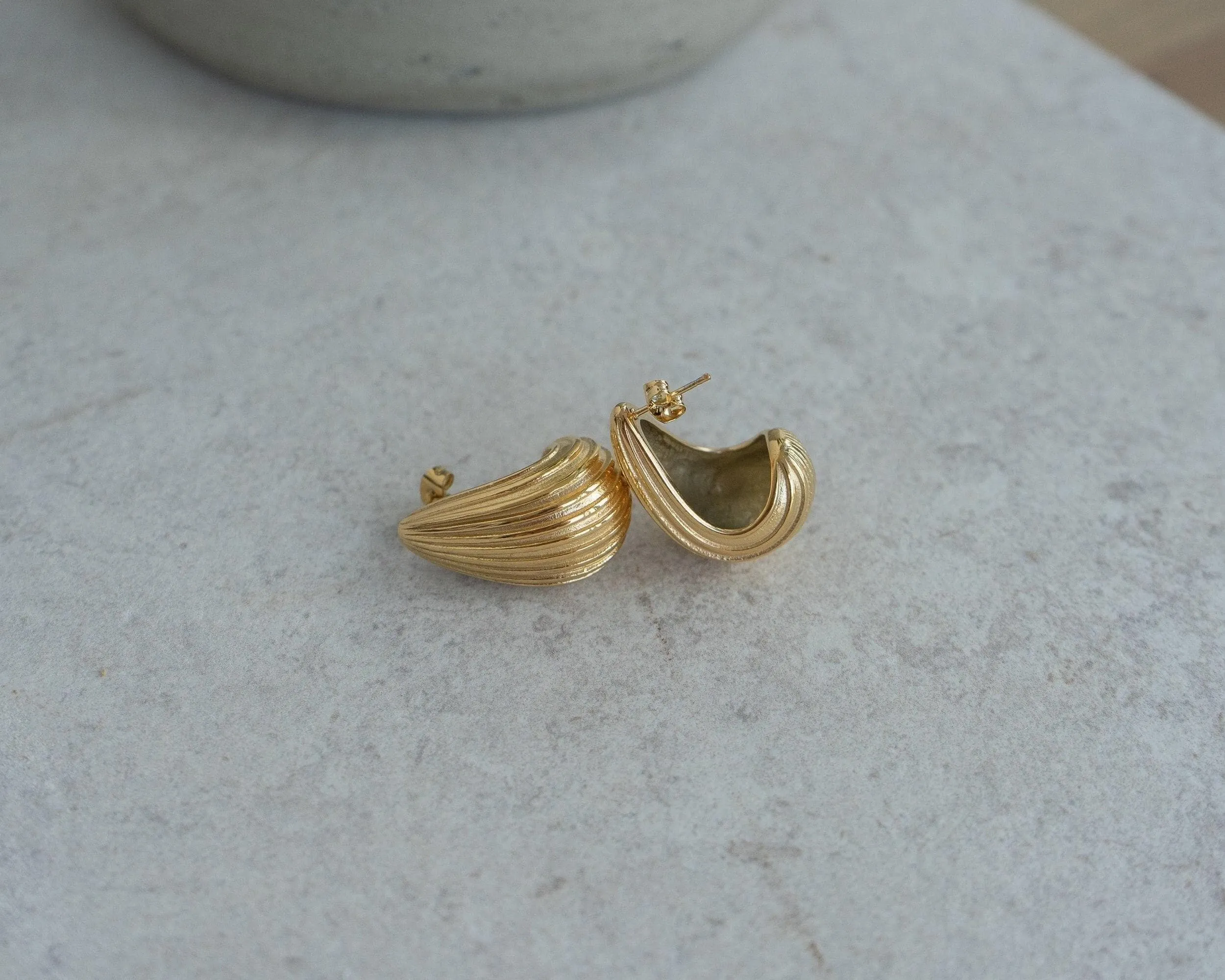 Striped Gold Bold Earrings