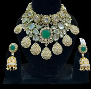 Stunning White Gemstone Jewelry Set with Gold-Plated Elegance