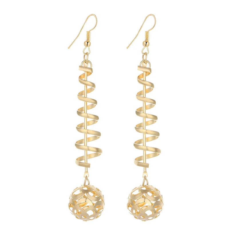 Swirly Dangling Spheres Earrings for Women