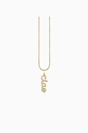 Sydney Evan Gold & Diamond Ciao Script Necklace - Yellow Gold