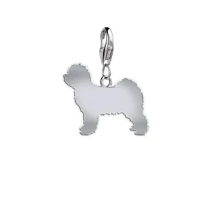 Tibetan Terrier Silhouette Silver Charm