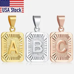 Trendsmax Initial letter Pendant Necklace a b c Charm Gold Color