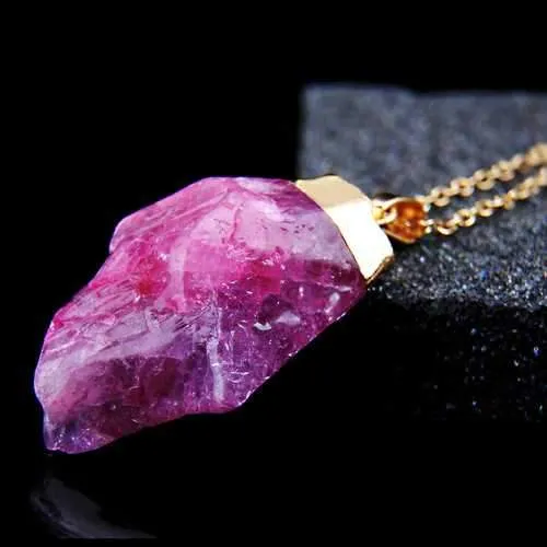 Trendy Natural Stone Multicolor Sweater Chain Pendant Necklace for Women