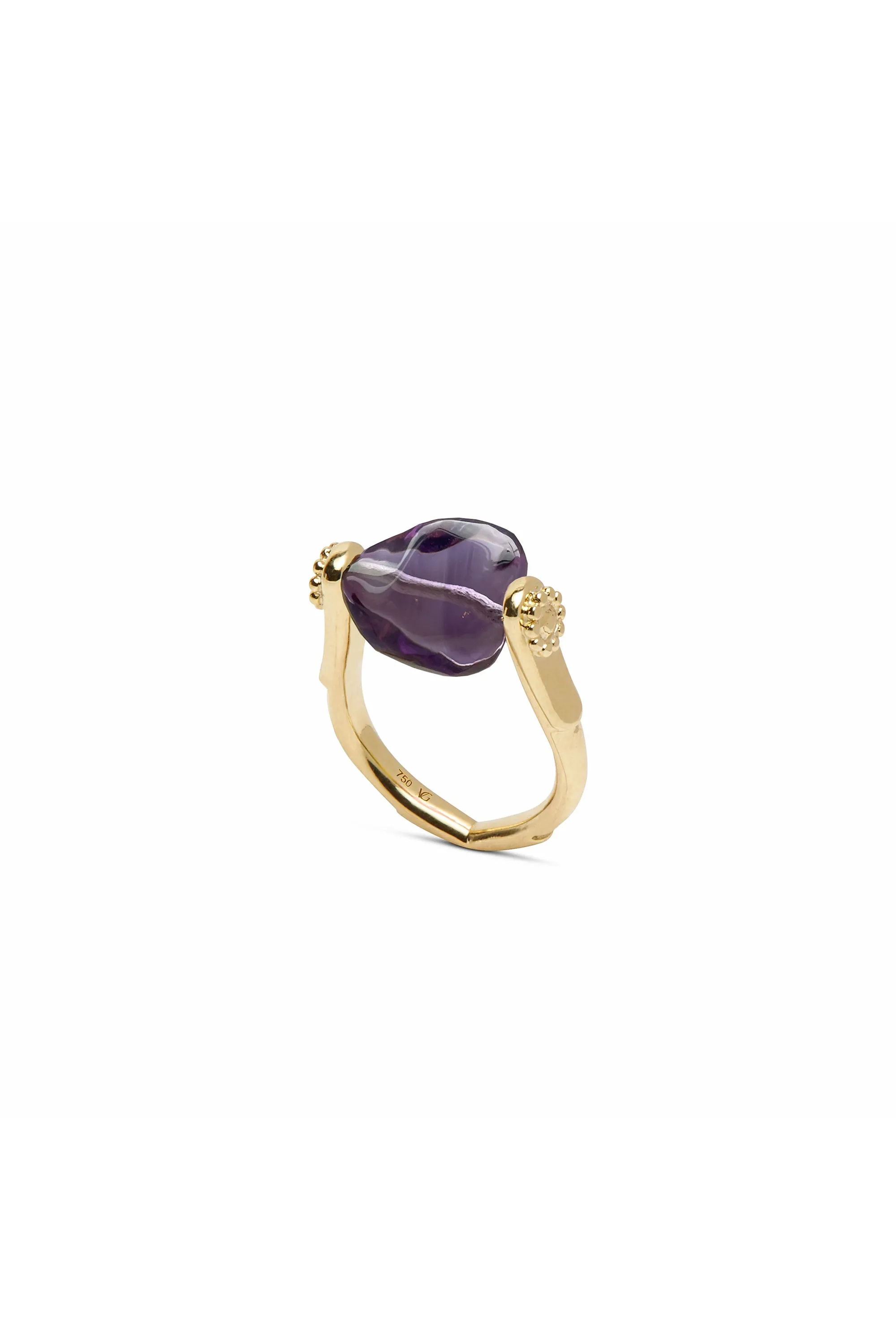 Tumbler Ring Amethyst Purple Gemstone