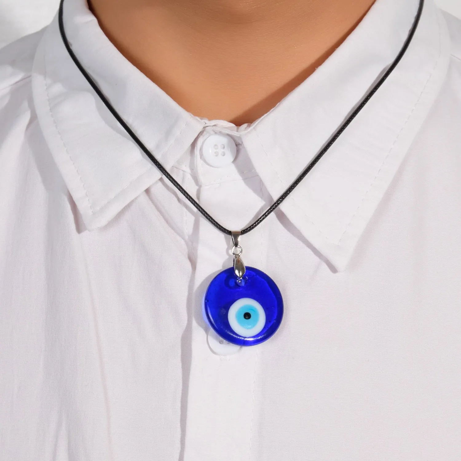 Turkish Evil Eye Pendant Choker Necklace Lucky Blue Evil Eyes Clavicle Chain Necklace