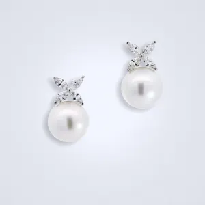 Twinkly Pearl Diamond Earrings