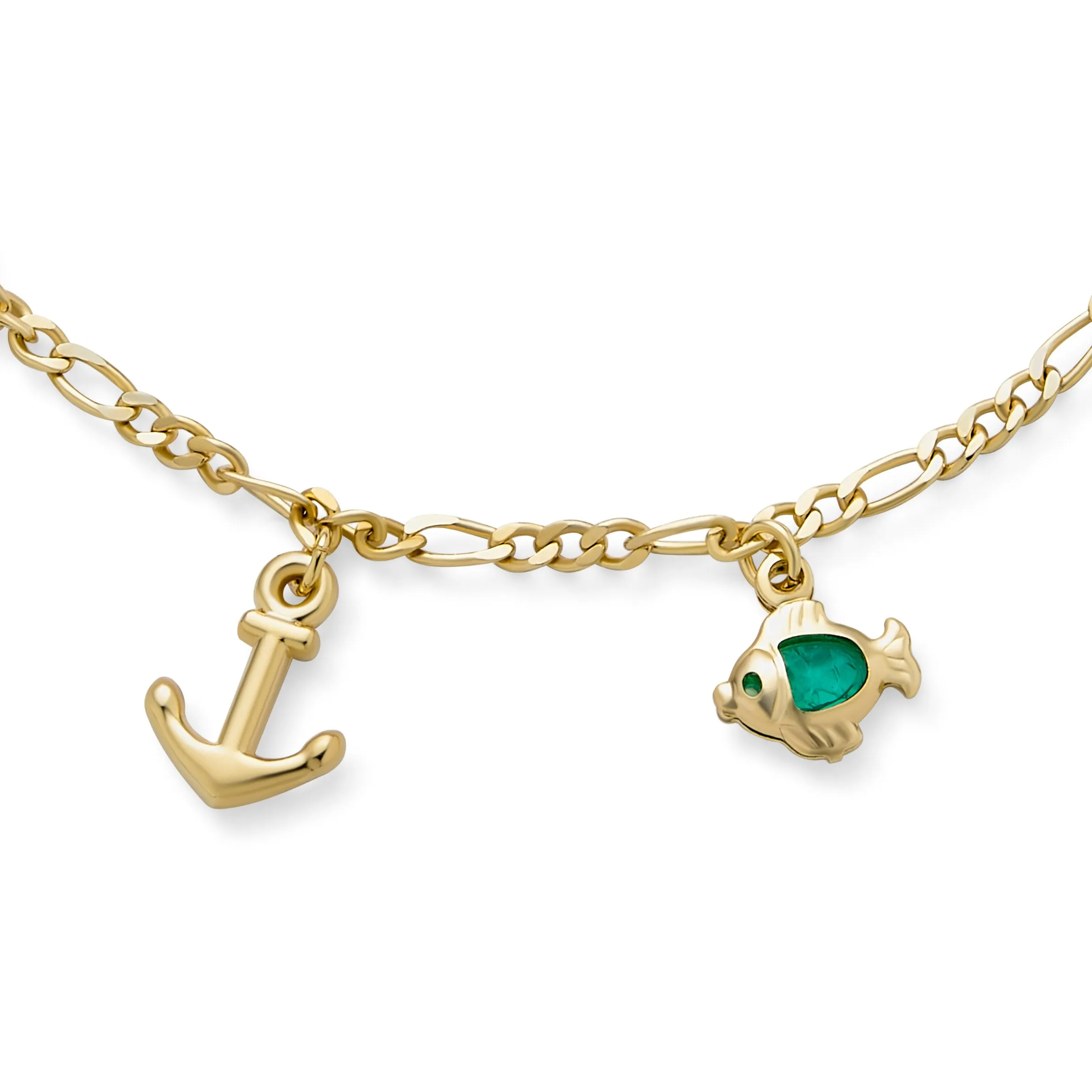 Vacation Nautical Star Dolphin Dangling Charm Bracelet 18K Gold Plated