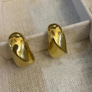 VAIGE Bold Silver & Gold Irregular Geometric Stud Hoop Earrings