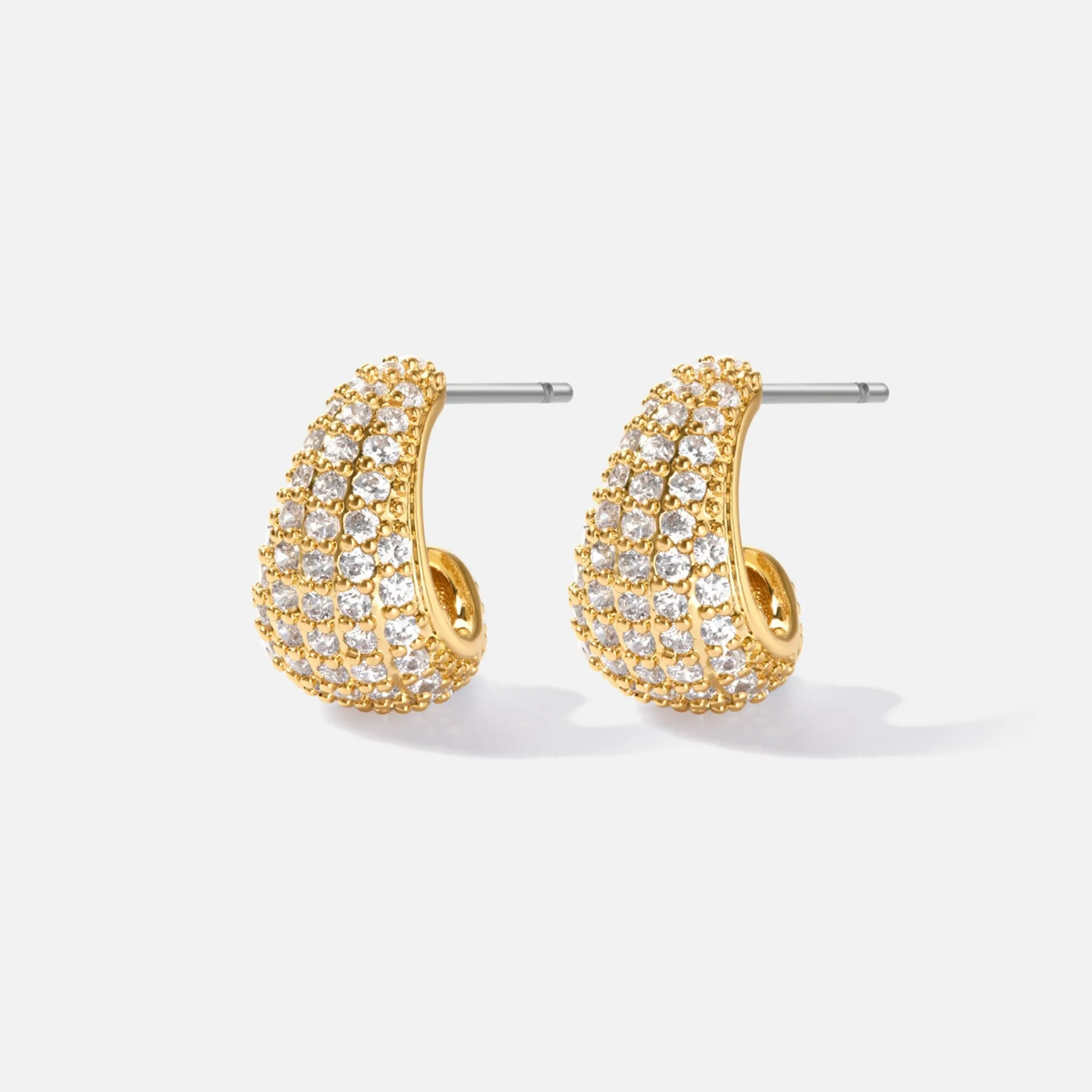 Valentina Crystal Semi Hoop Earrings