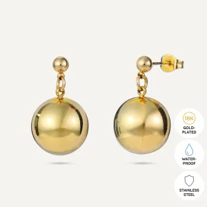 Vibes | Bold Sphere Drop Post Earrings | 18K Gold-Plated