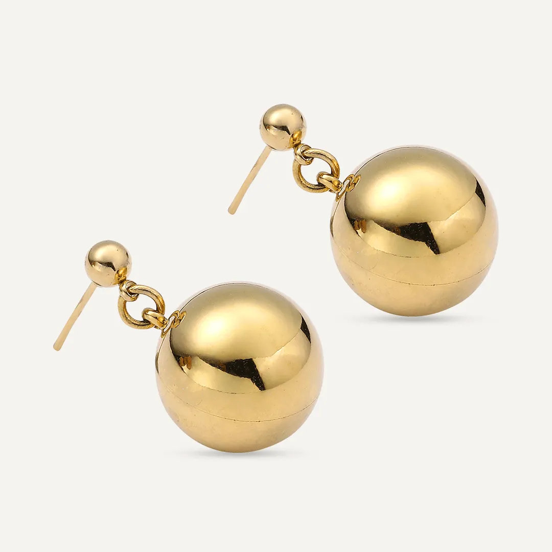 Vibes | Bold Sphere Drop Post Earrings | 18K Gold-Plated