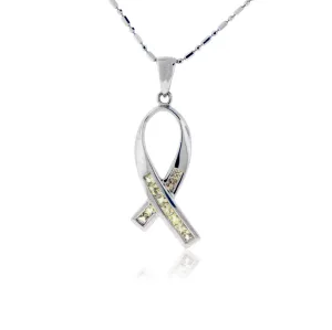 Yellow Sapphire Awareness Ribbon Pendant